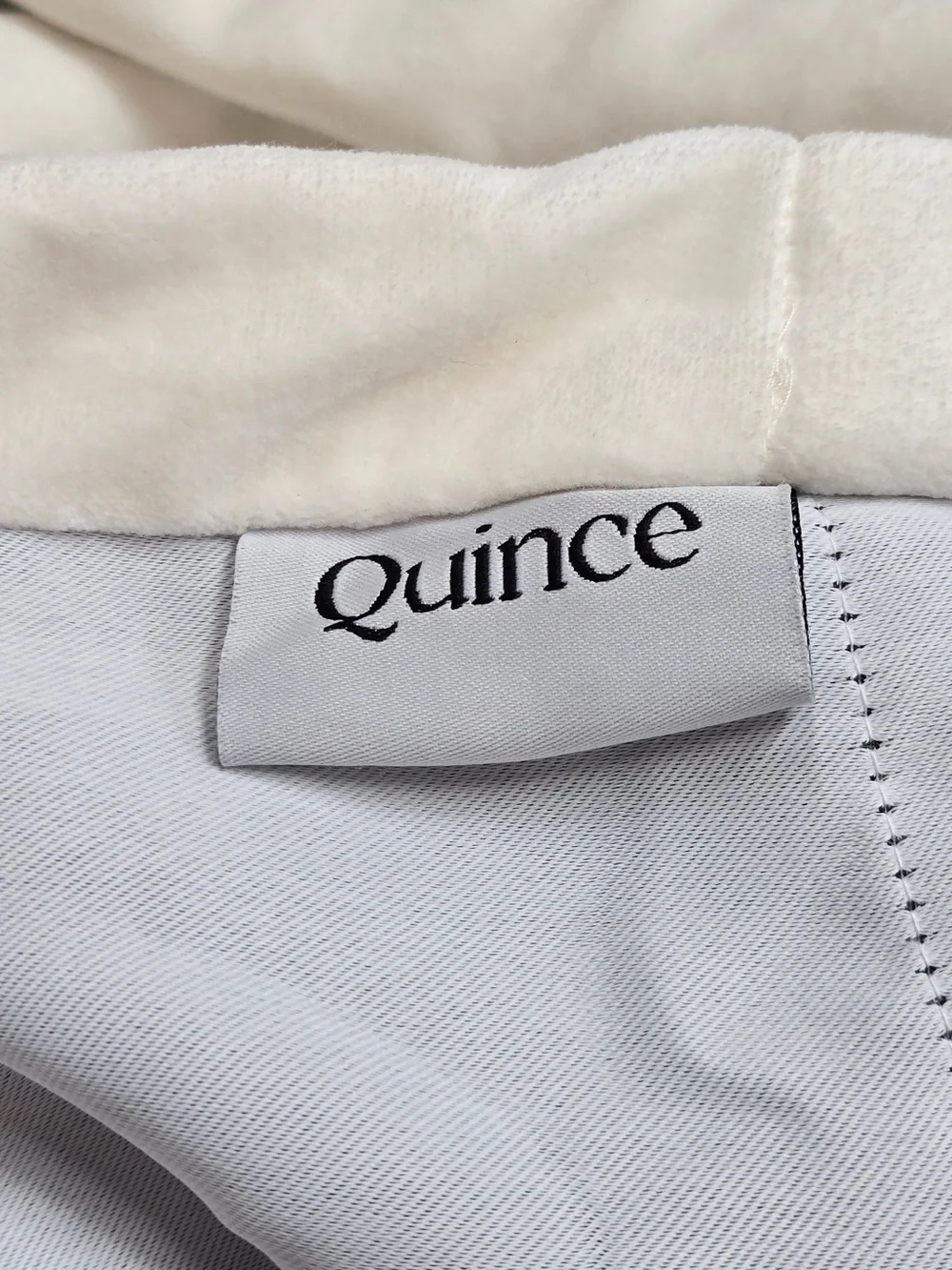 NWT QUINCE Set Of 2 48x108 Cotton Velvet True Blackout Curtains Ivory 9744